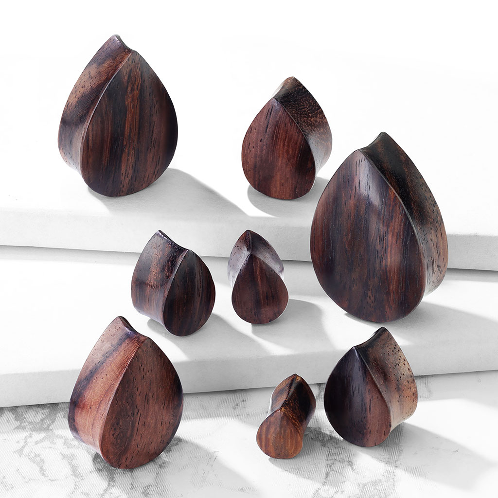Plug de madera con forma de gota