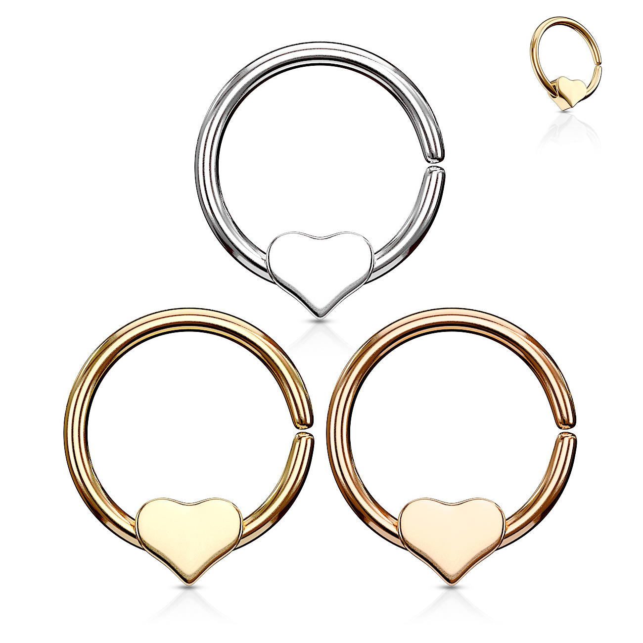 Aro con corazón suelto