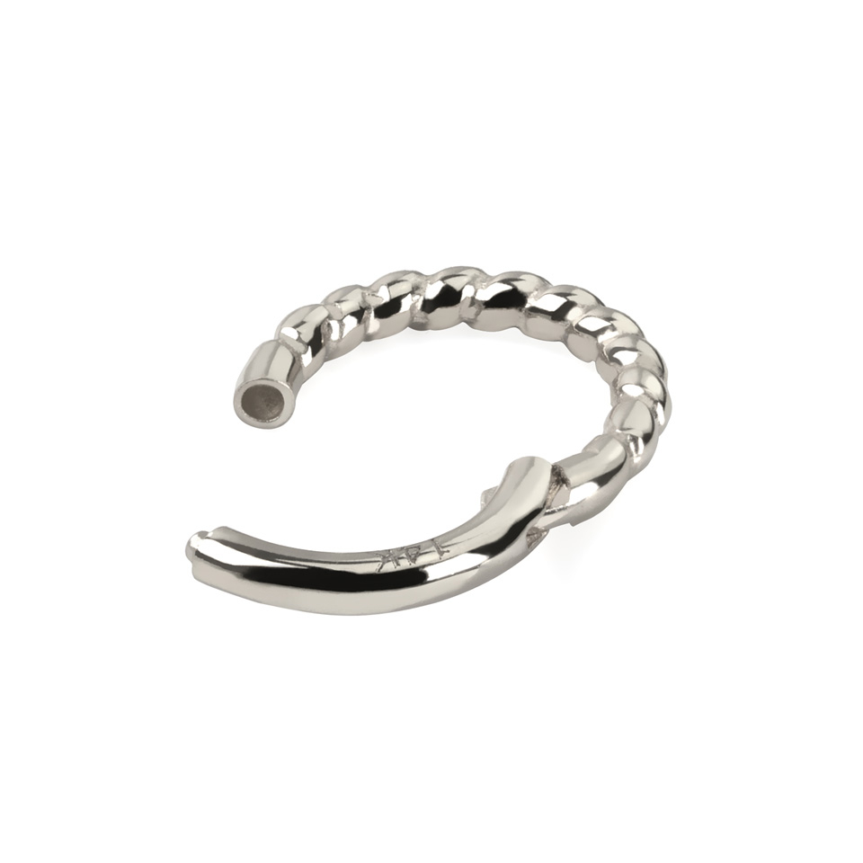 Aro trenzado de oro de 14 quilates con bisagra