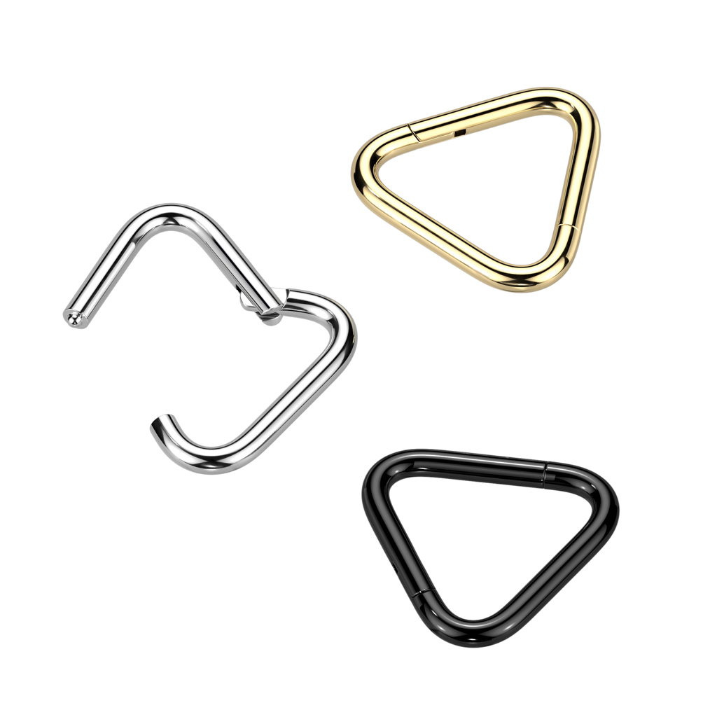Aro clicker triangular de titanio