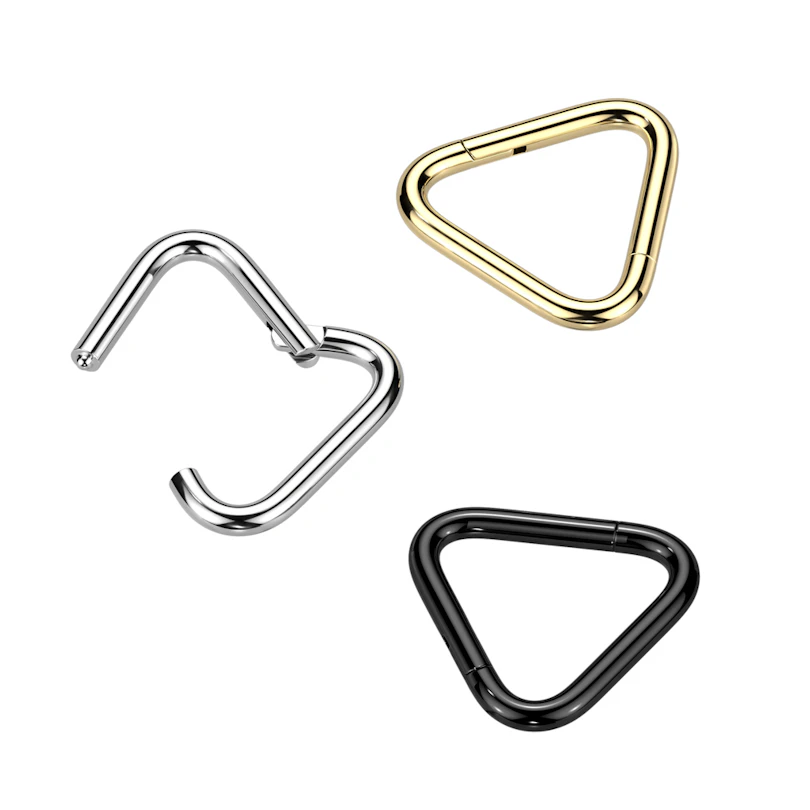 Aro clicker triangular de titanio