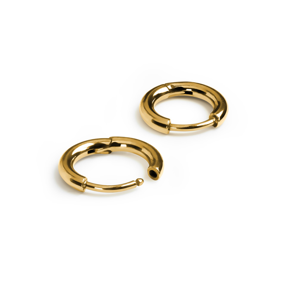 Par de aros huggie de titanio