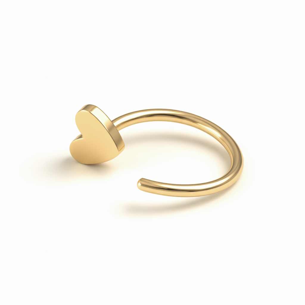 Aro abierto de titanio con corazón