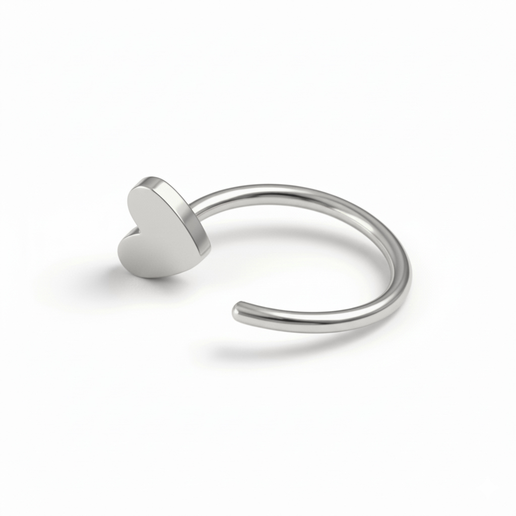 Aro abierto de titanio con corazón