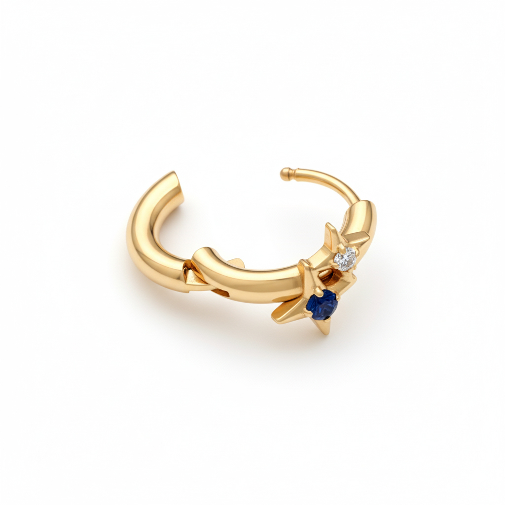 Aro con dos estrellas de titanio