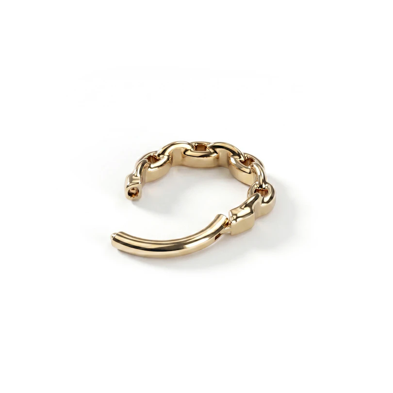 Aro con detalle de cadena en titanio