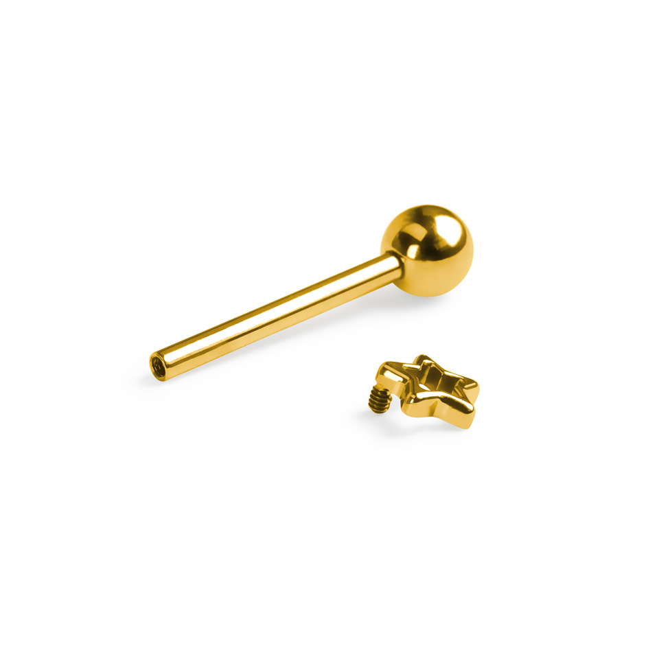 Barra para la lengua de titanio con estrella