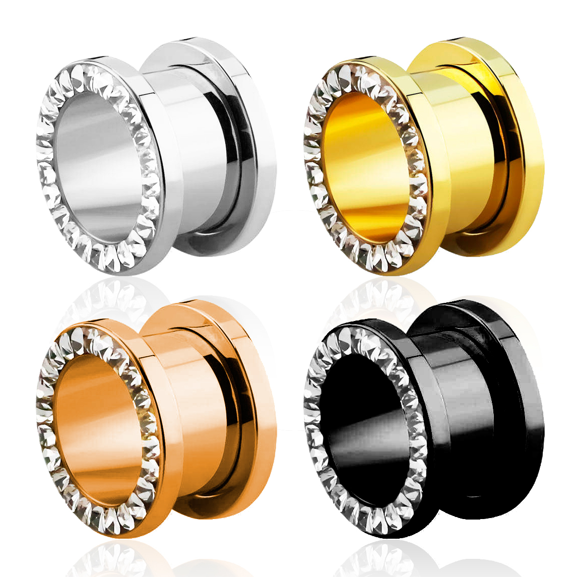 Túnel con borde de brillantes y rosca