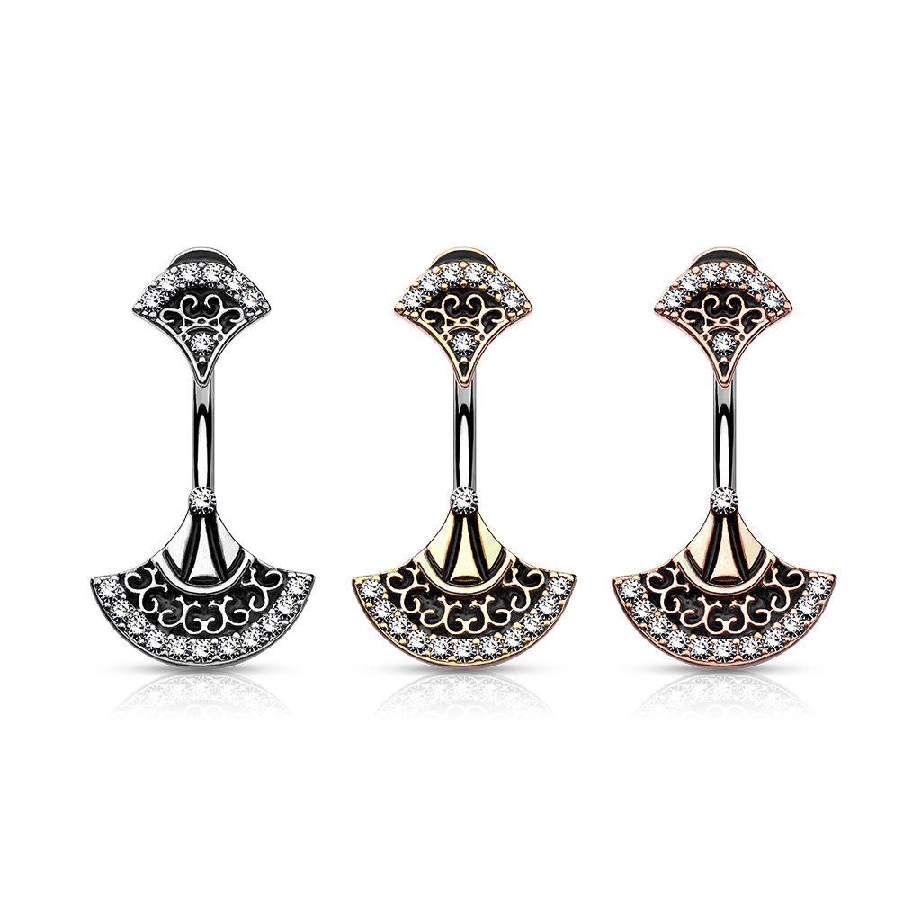 Piercing para el ombligo con doble abanico