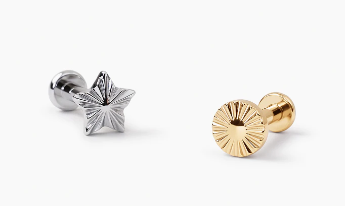 Labrets de titanio para piercing